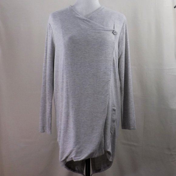 cupcakes & cashmere Jackets & Blazers - cupcakes & cashmere Grey Haze Viscose Wrap w Tux Tails Cape Wrap Jacket Coat M